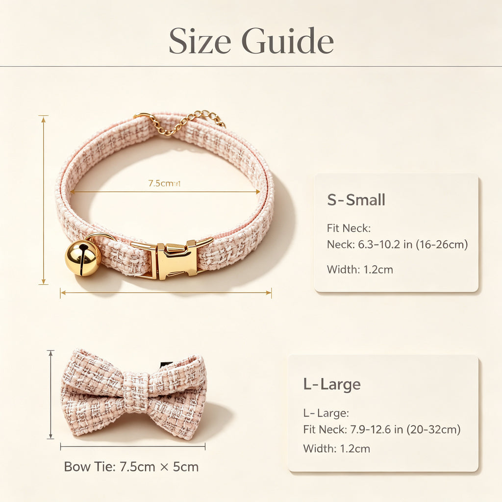 Cat Collar with Chic Bow Rose Quartz Pink
