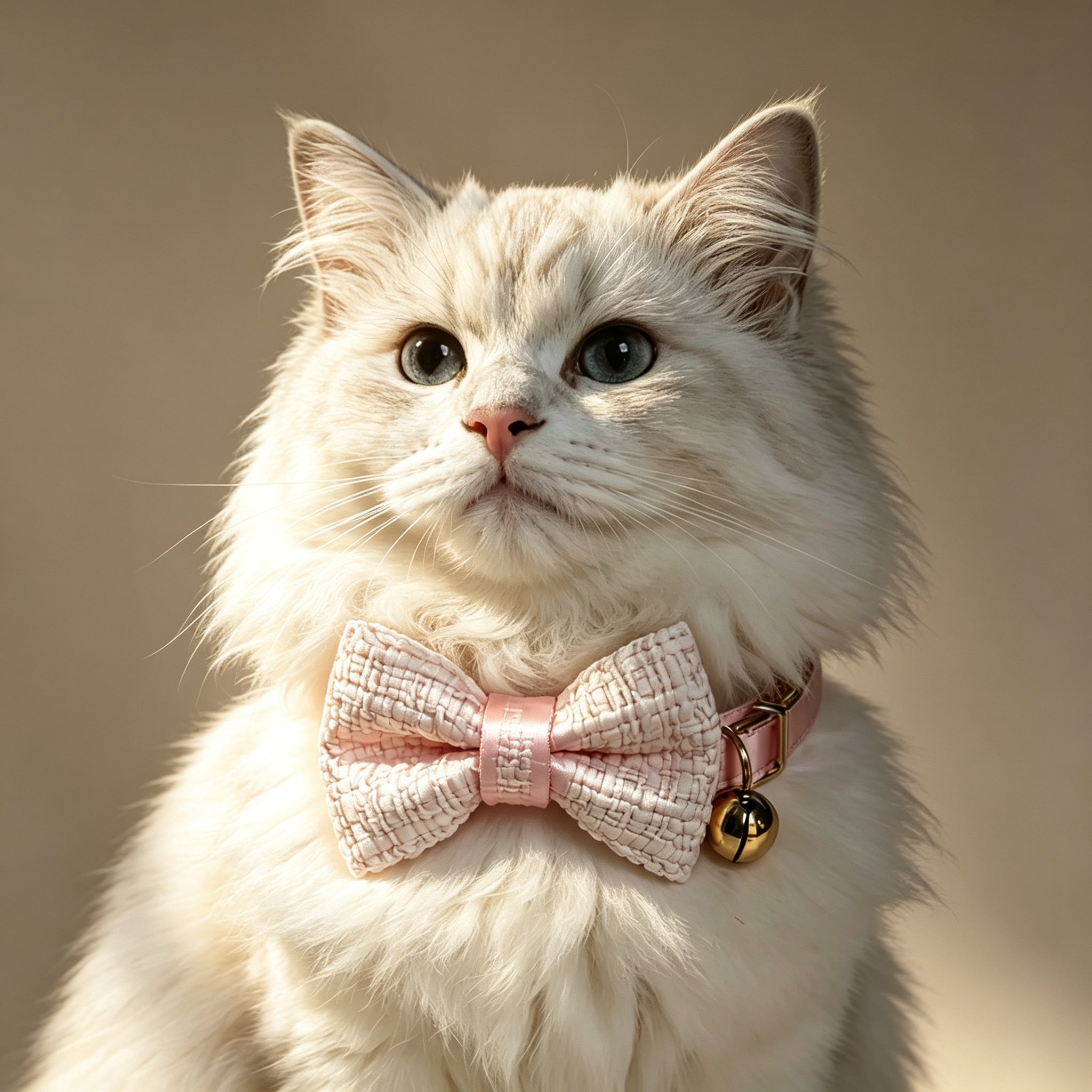 Cat Collar with Chic Bow Rose Quartz Pink