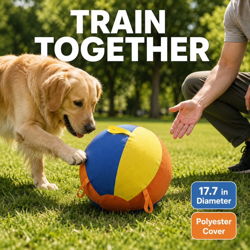 Heavy Duty Inflatable Dog Ball Cover for Large Dogs | Giant Durable Training Ball for Malinois & Herding Breeds