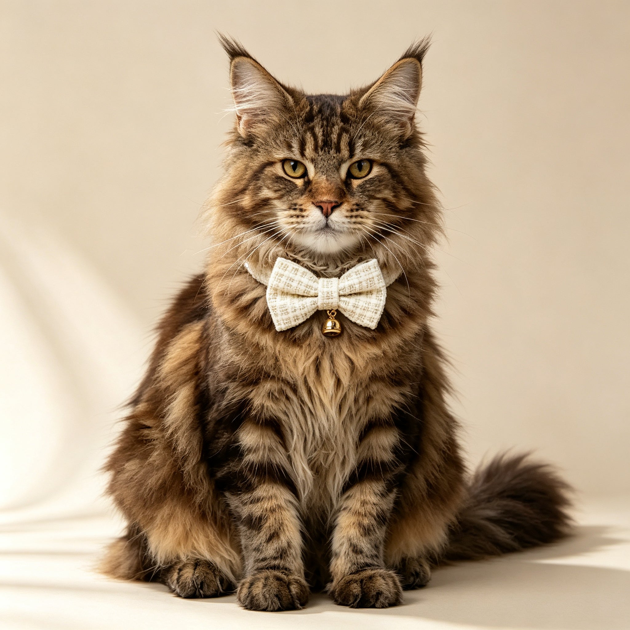 Pet Collar with Chic Bow Pearl White