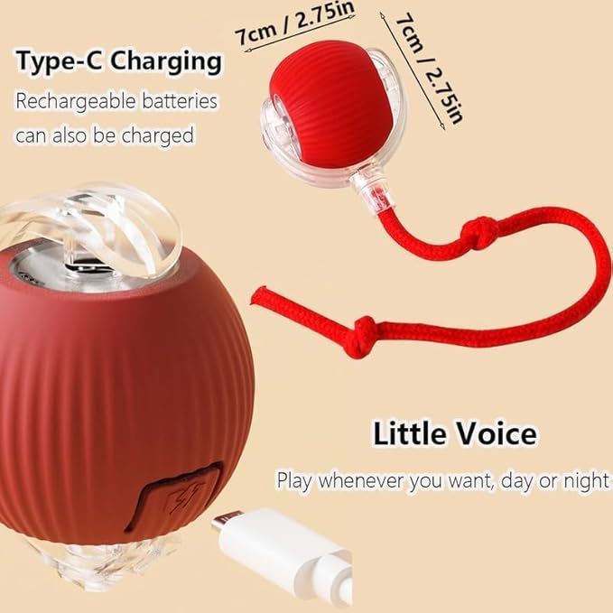 Interactive Rolling Cat Ball - 360°Automatic Chew Toy for Active Cats and Dogs