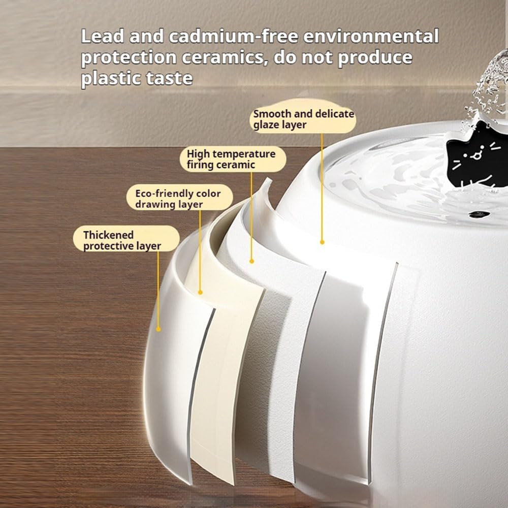 Ceramic Cat Water Automatic Fountain