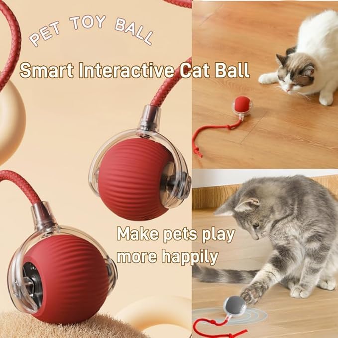 Interactive Rolling Cat Ball - 360°Automatic Chew Toy for Active Cats and Dogs
