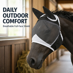 Horse Fly Mask with Ears - UV Protection Fine Mesh Super Comfort Fly Masks for Horses, Adjustable Breathability Horses Masks