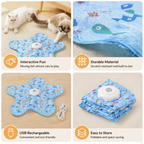 Automatic Hide and Seek Motion-Activated Cat Toy with Moving Feather & Animal Chirps
