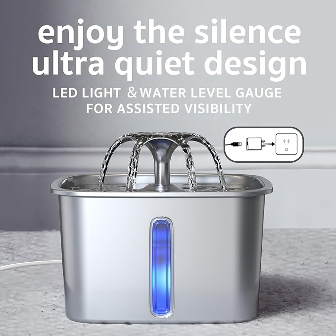 Stainless Steel Cat Water Fountain Dog Water Dispenser