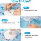 Automatic Hide and Seek Motion-Activated Cat Toy with Moving Feather & Animal Chirps
