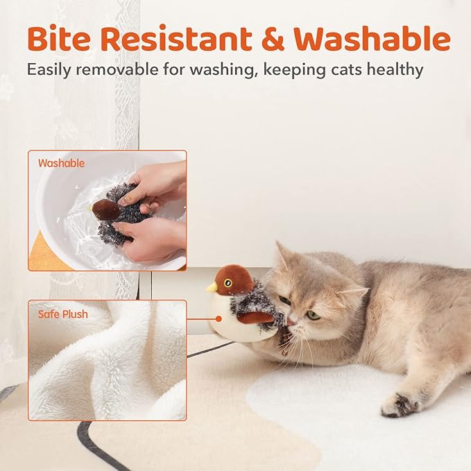 Cat Toys Rechargeable Flapping Bird Sparrow