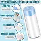 80 Pack Cat Litter Bags, 25 x16 inch (10-12 Gallons)