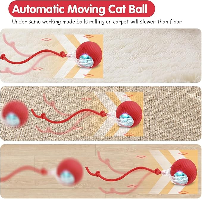 Interactive Rolling Cat Ball - 360°Automatic Chew Toy for Active Cats and Dogs