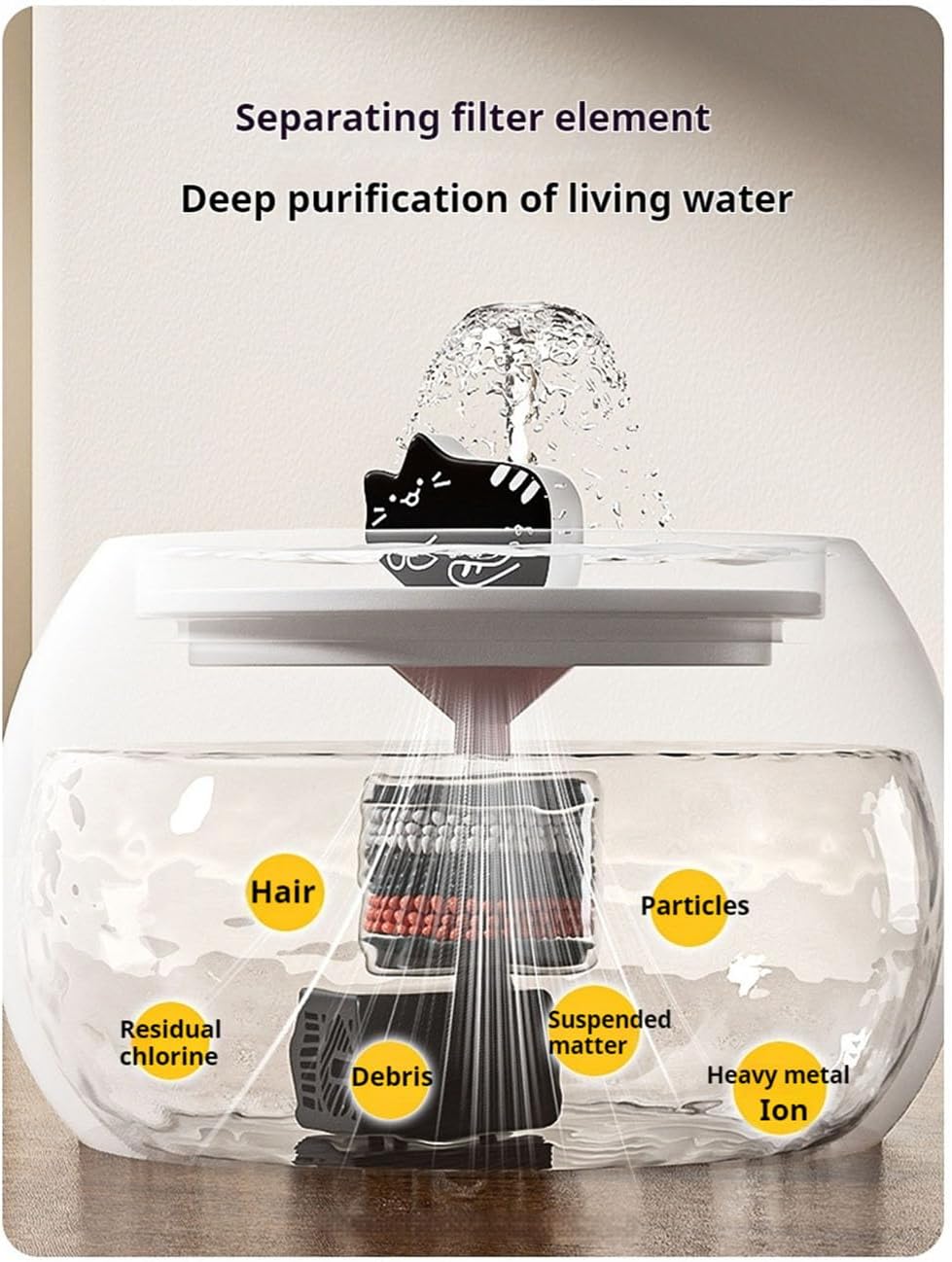 Ceramic Cat Water Automatic Fountain