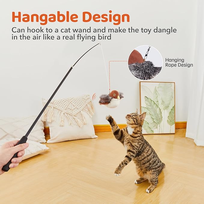 Cat Toys Rechargeable Flapping Bird Sparrow