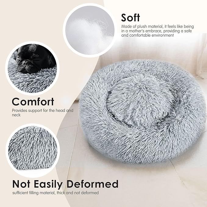 Calming Donut Bed for Cat and Dog