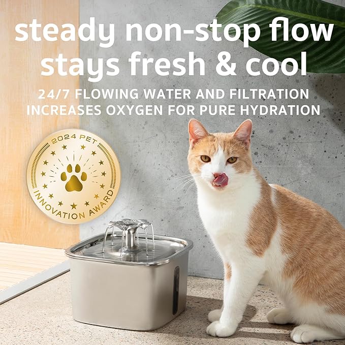 Stainless Steel Cat Water Fountain Dog Water Dispenser