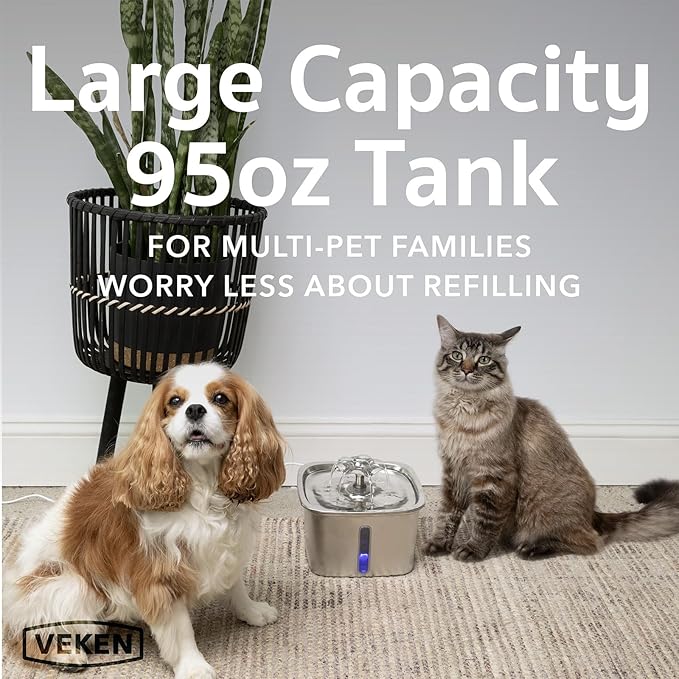 Stainless Steel Cat Water Fountain Dog Water Dispenser