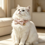 Cat Collar with Chic Bow Rose Quartz Pink