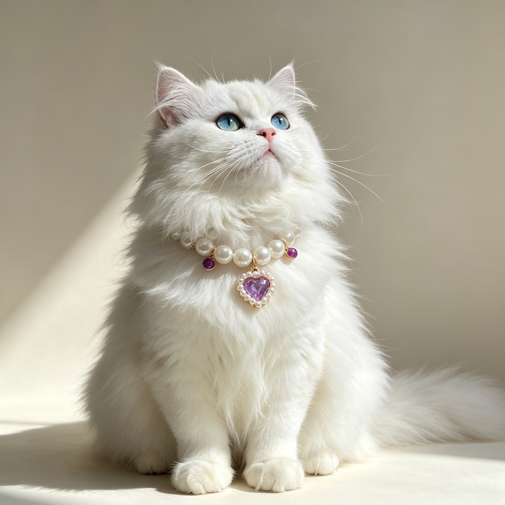 Pet Pearl Necklace Collar Amethyst