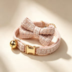 Cat Collar with Chic Bow Rose Quartz Pink