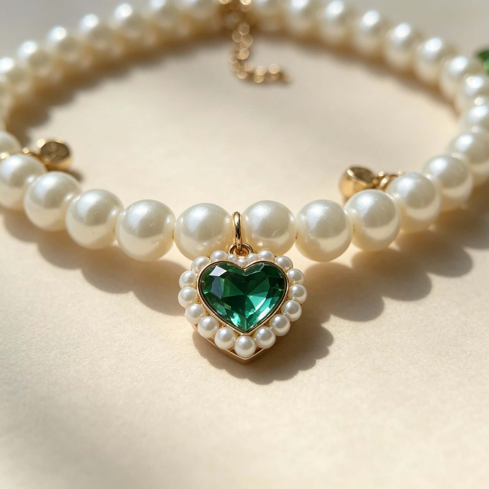 Pearl Charm Bracelet – Peridot Green