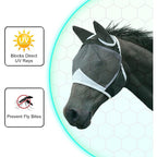 Horse Fly Mask with Ears - UV Protection Fine Mesh Super Comfort Fly Masks for Horses, Adjustable Breathability Horses Masks