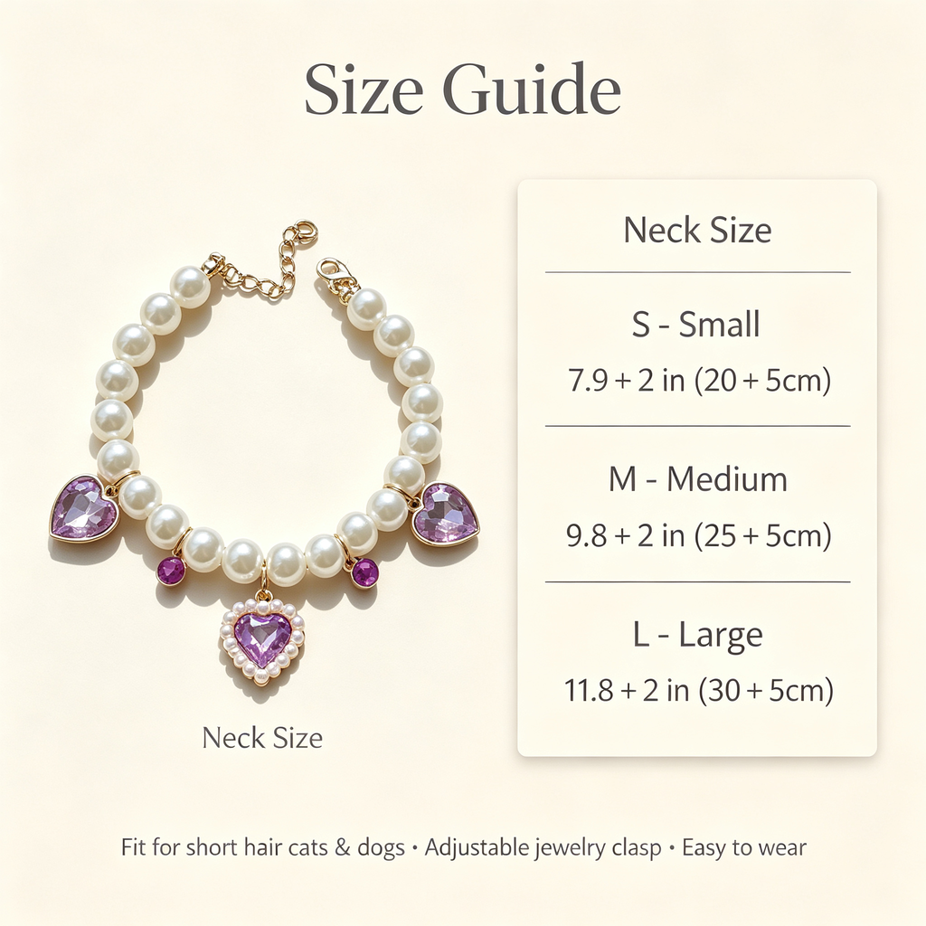 Pet Pearl Necklace Collar Amethyst