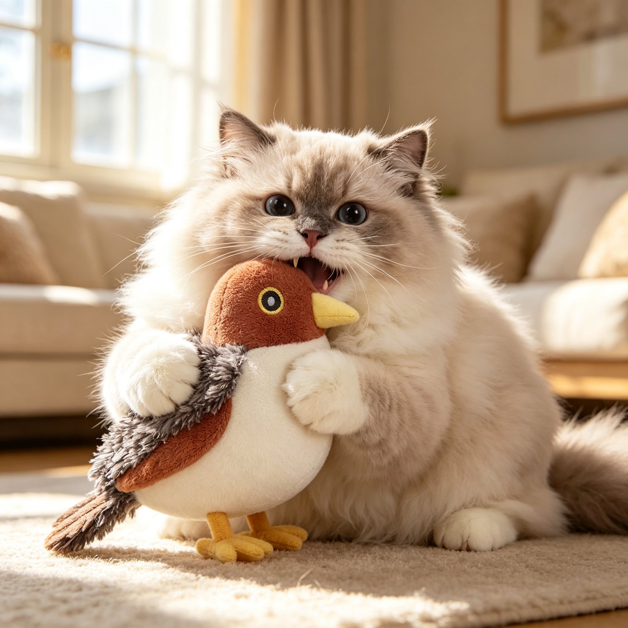 Cat Toys Rechargeable Flapping Bird Sparrow