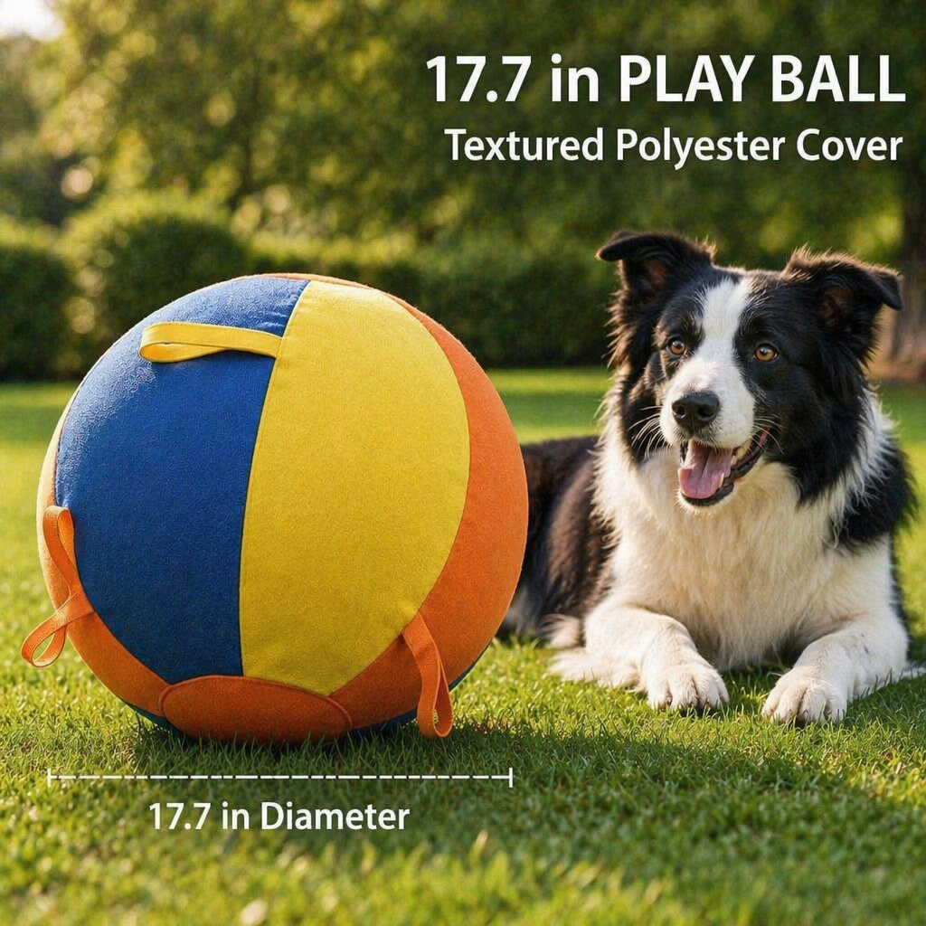 Heavy Duty Inflatable Dog Ball Cover for Large Dogs | Giant Durable Training Ball for Malinois & Herding Breeds