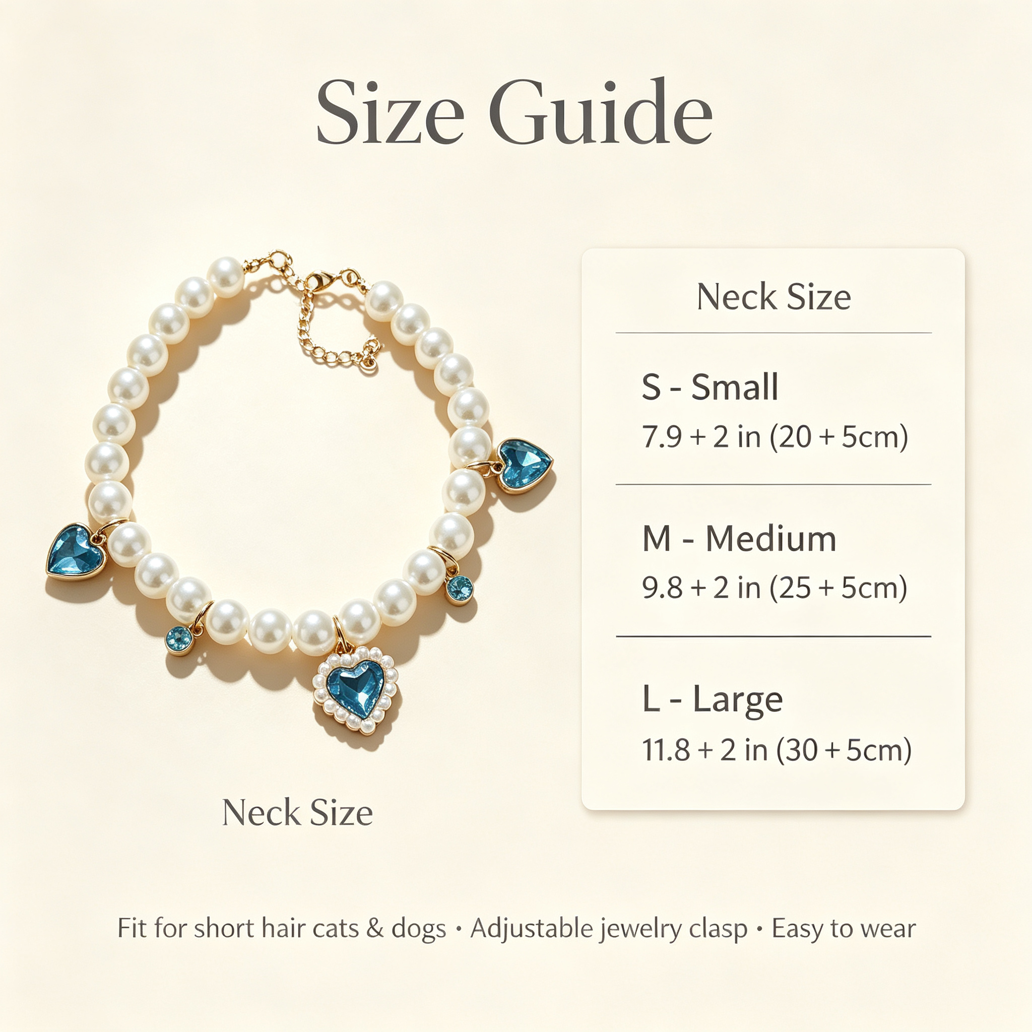 Pet Pearl Necklace Collar Sapphire Blue