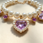 Pet Pearl Necklace Collar Amethyst